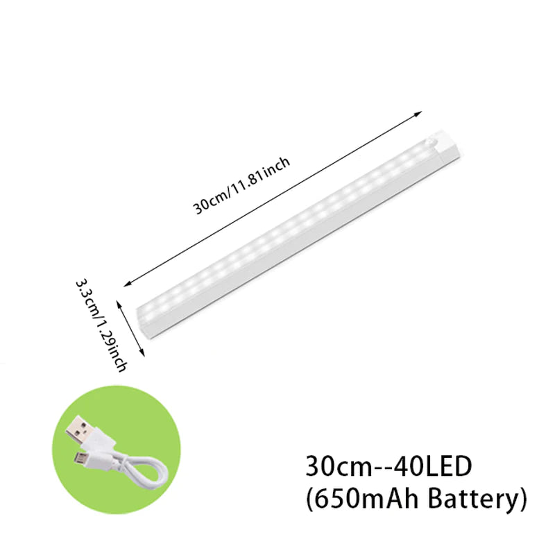 Veilleuse LED à Détecteur de Mouvement – Réglette Magnétique Sans Fil pour Chambre, Couloir & Escalier