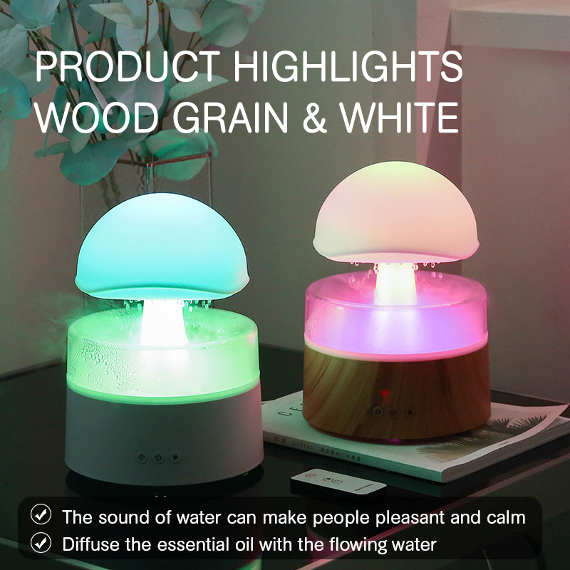 Humidificateur Nuage de Pluie – Diffuseur d'Huiles Essentielles & Veilleuse Apaisante