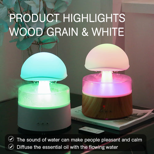 Humidificateur Nuage de Pluie – Diffuseur d'Huiles Essentielles & Veilleuse Apaisante