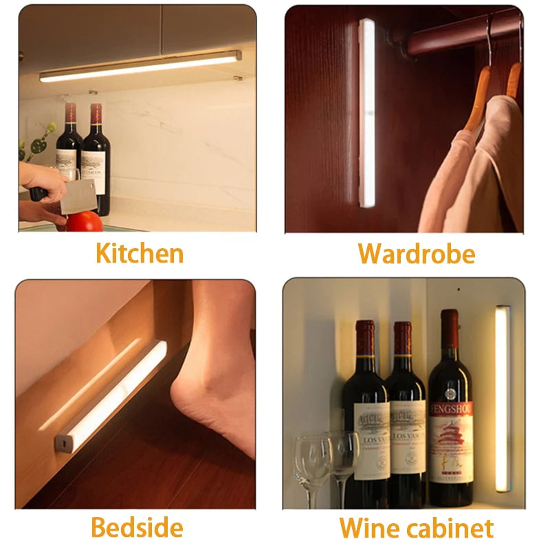 Veilleuse LED à Détecteur de Mouvement – Réglette Magnétique Sans Fil pour Chambre, Couloir & Escalier