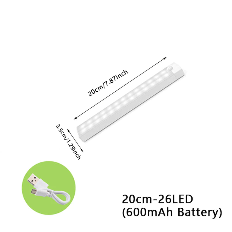 Veilleuse LED à Détecteur de Mouvement – Réglette Magnétique Sans Fil pour Chambre, Couloir & Escalier