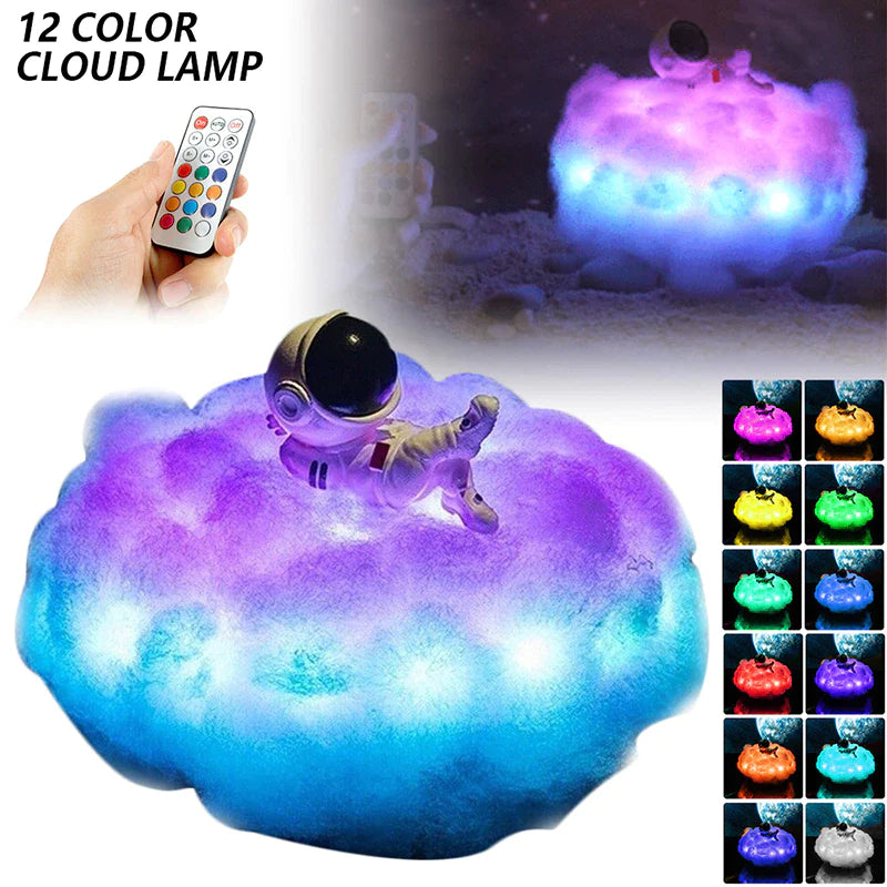 Lampe Nuage Astronaute – Veilleuse LED Multicolore Effet Arc-en-Ciel pour Chambre