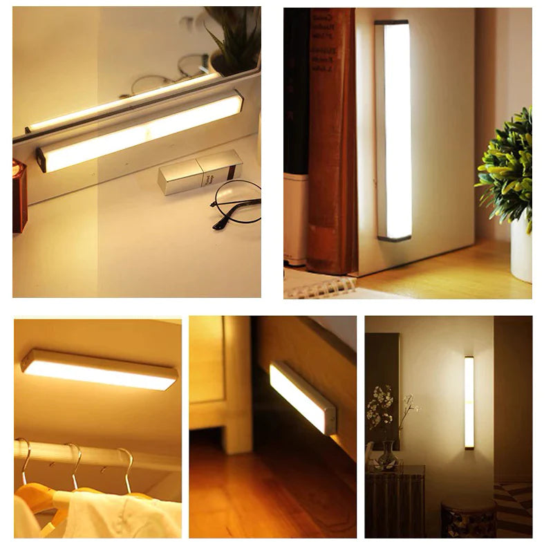 Veilleuse LED à Détecteur de Mouvement – Réglette Magnétique Sans Fil pour Chambre, Couloir & Escalier