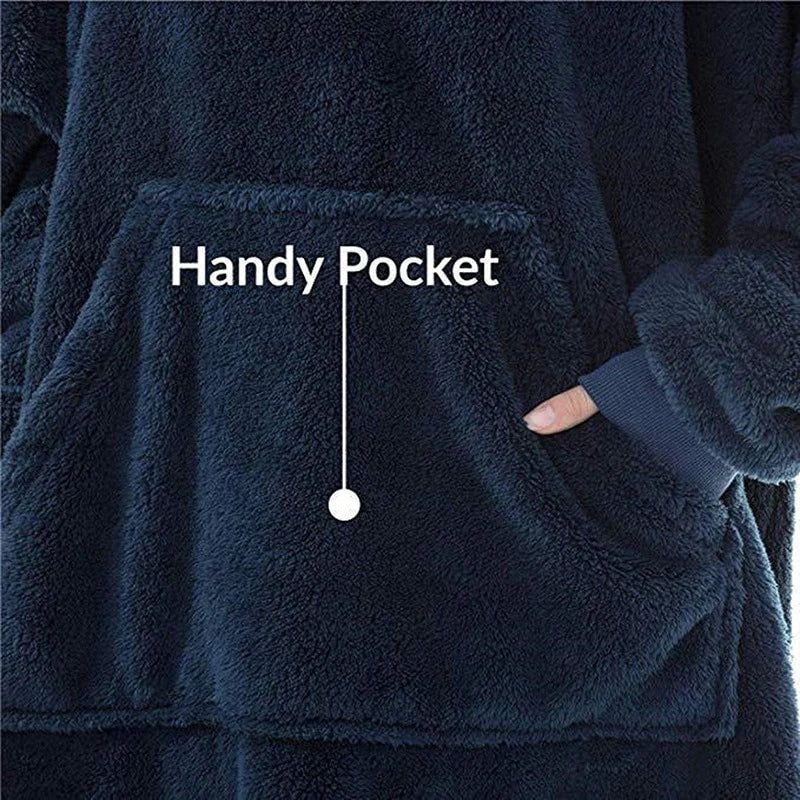 Plaid à Capuche Oversize – Sweat-Couverture Polaire Ultra-Douce à Manches avec Grande Poche, Unisexe