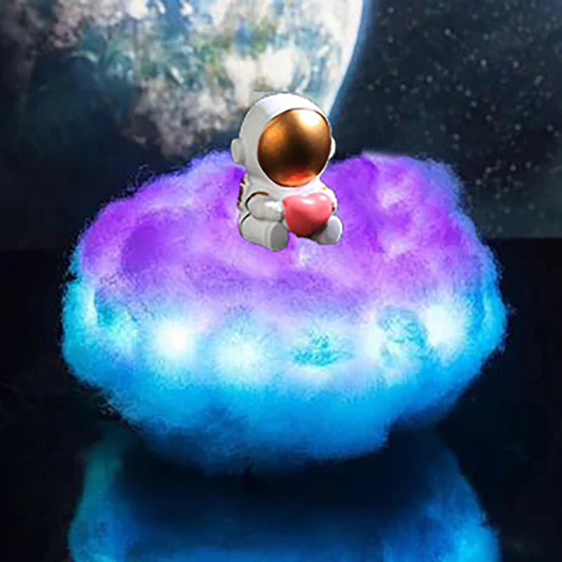 Lampe Nuage Astronaute – Veilleuse LED Multicolore Effet Arc-en-Ciel pour Chambre