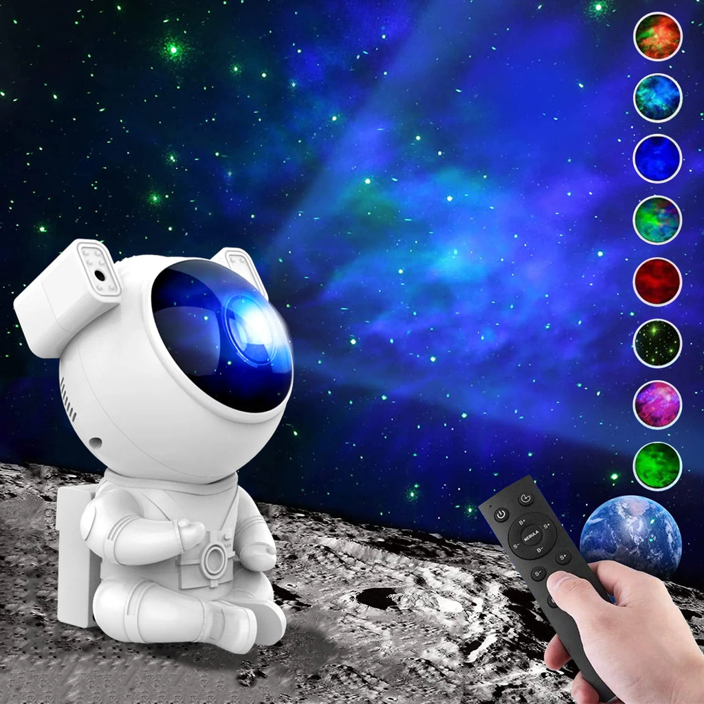 Projecteur Ciel Étoilé Astronaute – Veilleuse Galaxie & Nébuleuse avec Télécommande