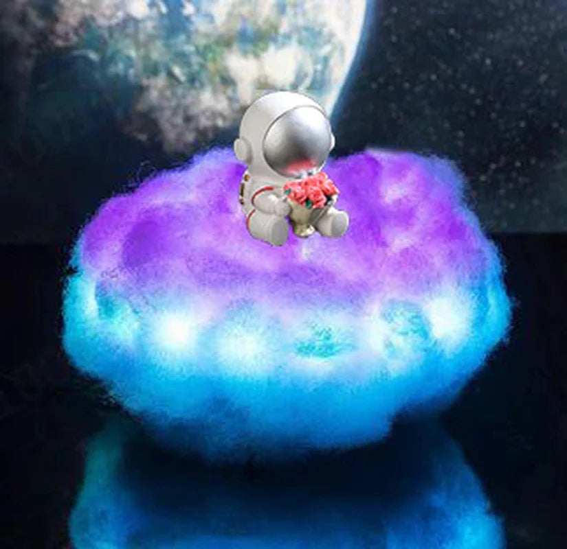 Lampe Nuage Astronaute – Veilleuse LED Multicolore Effet Arc-en-Ciel pour Chambre