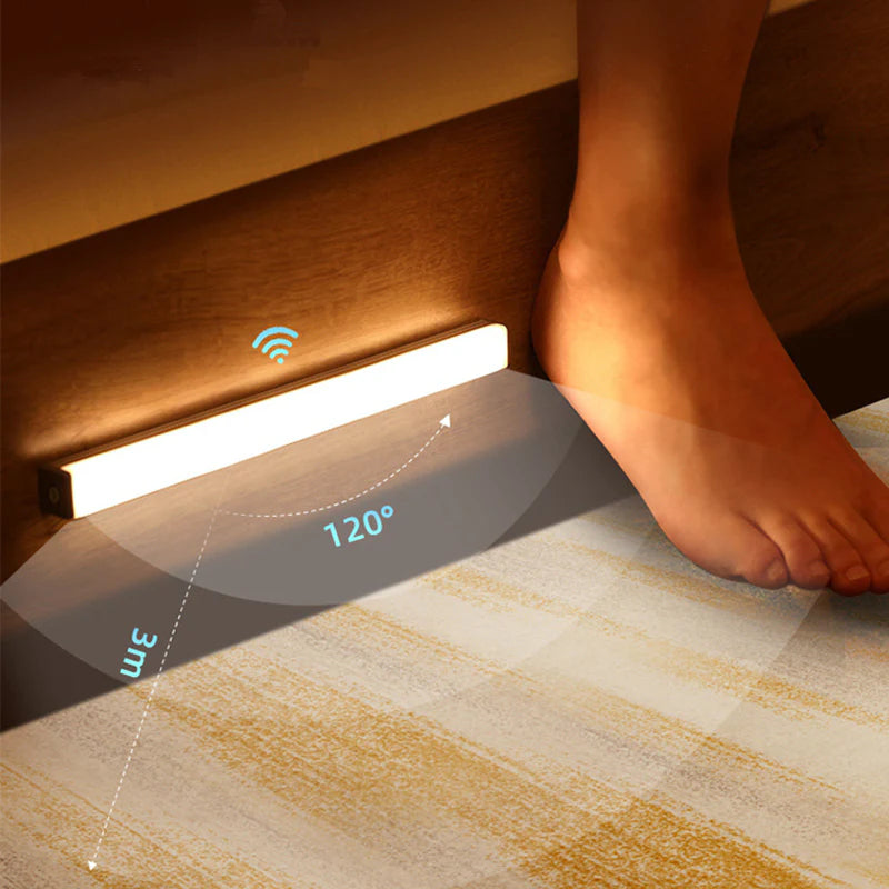 Veilleuse LED à Détecteur de Mouvement – Réglette Magnétique Sans Fil pour Chambre, Couloir & Escalier