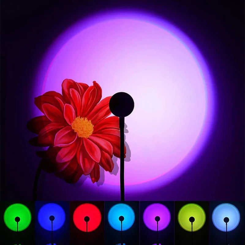 Lampe Coucher de Soleil – Projecteur LED Effet Sunset pour Chambre & Déco