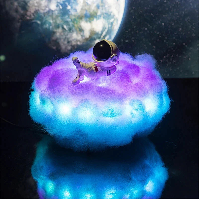 Lampe Nuage Astronaute – Veilleuse LED Multicolore Effet Arc-en-Ciel pour Chambre