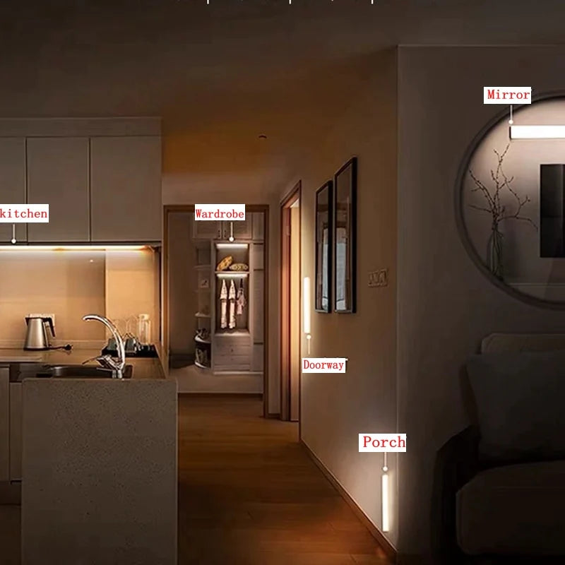 Veilleuse LED à Détecteur de Mouvement – Réglette Magnétique Sans Fil pour Chambre, Couloir & Escalier